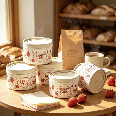 High Temperature Resistance Food Grade Paper Tube Packaging Custom Canister with Window for Cake Cookies