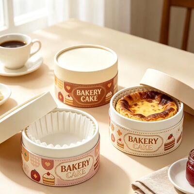 High Temperature Resistance Food Grade Paper Tube Packaging Custom Canister with Window for Cake Cookies