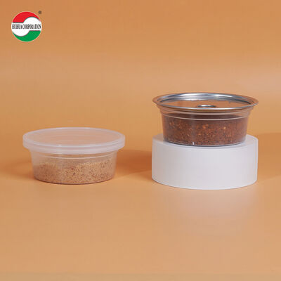 Food Grade Clear PP Plastic High-Temperature Resistance Bowl Cylinder Jar with Easy Open Lids for Salad Lollipops Canned Food