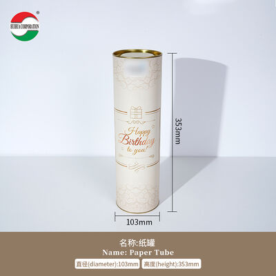 Custom Wine Bottle Paper Tube Packaging – Premium Cardboard Cylindrical Gift Box for Wine & Liquor Bottles