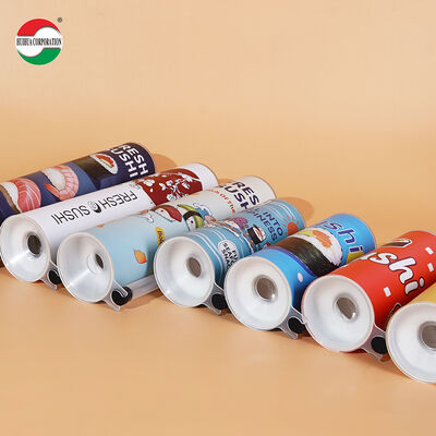 Custom Printed Push Up Sushi Paper Tube Packaging Food Grade Cylinder Can With Soy Sauce Tube Holder