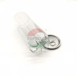 500ml Transparent Beverage Cans , Food Grade PET Plastic Soda Can Covers