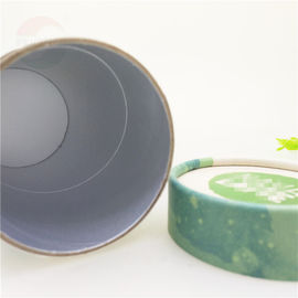 Eco - Friendly Green Tea Cylinder Tube Packaging With Aluminum Foil Liner