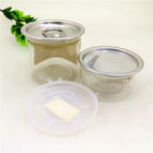 FDA Clear Plastic Cylinder , 50ml Dried Cannabis Cans Aluminum Peel Off Food Jar