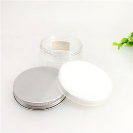 100ml Clear Plastic Cylinder With Aluminum Lid / Empty Cosmetic Jars