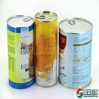 Straight round tin Plate cans / canisters for cooked food / drink / fruit