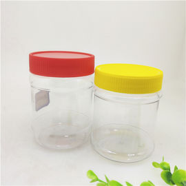 Non - Toxic Food Grade Clear Plastic Cylinder / 10oz Peanut Butter Bottles