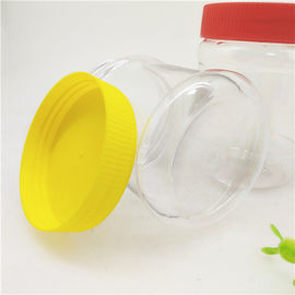 Non - Toxic Food Grade Clear Plastic Cylinder / 10oz Peanut Butter Bottles