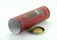 Stretch Tin Lid silver , Gold Stamping Kraft Paper Tube Packaging , Wine Bottle paper cans