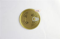 Golden silk printing Round Tin Can easy open lids 126 mm custom