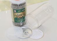 Eco Friendly Clear Pet Jars , 4oz Plastic Cookies Jar With Aluminum Lid