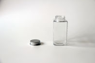 Square 100ml water / Milk / Juice Clear Pet Jars with screw cap , plastic bottle jars