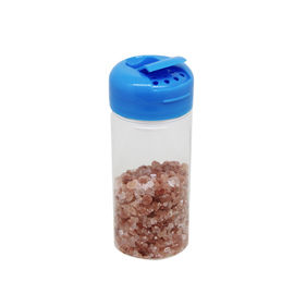 Durable Clear Plastic Cylinder / 300g Salt Or Sugar Powder Shaker Lid Flip Top Plastic Jar