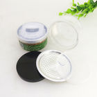 Cbd Weed Easy Open Pull Ring Round Plastic Container Black Lid With Sticker
