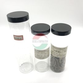 350ml 450ml Clear Plastic Cylinder , Long Shape Plastic Juice Jar With Screw Black Cap Type