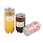 350ml Clear Plastic Cylinder / Beverage Juice Pet Bottle Jar  With Aluminum Easy Open Lid