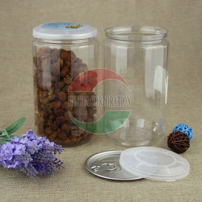 Sealable Jar Wide Mouth With Aluminum Lid And PE Lids Nuts And Cookies Storage Containers Candy And Snack Jar Transparent Food Grade Jam Jar Plastic PET