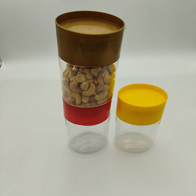 Different Shape PET Easy Open Jar Stackable Screw Lid Airtight For Nuts