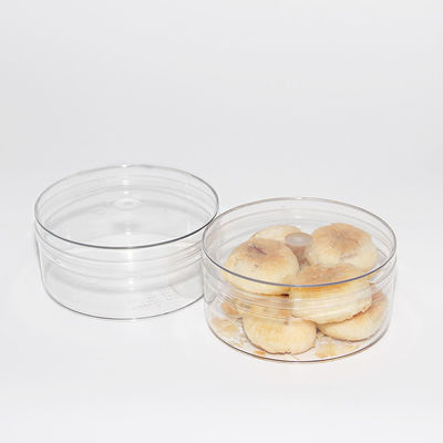 Transparent Food Grade Round Container PET Plastic Box With Clear Lid