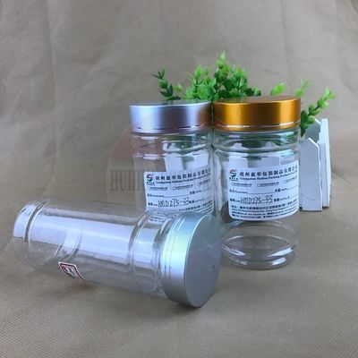Snack Food Sealed Plastic Cylinder Packaging PET Jar Silver Aluminum Lid