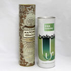 Customised Movable Tin Lid silver stamping Kraft Paper Tube Packaging , Wine Bottle paper cans