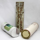 Customised Movable Tin Lid silver stamping Kraft Paper Tube Packaging , Wine Bottle paper cans