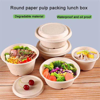 Circular Disposable Food Takeaway Box Paper Pulp Lunch Box Degradable