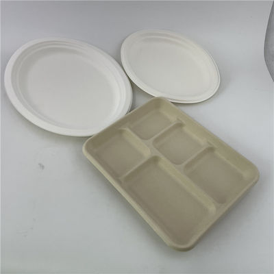 Biodegradable Disposable Sugarcane Paper Plates 6 7 9 10 Inch For Food