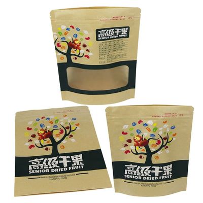 Zipper Top Matt Laminated Package Paper Bag Kraft Paper Zip Lock Bag