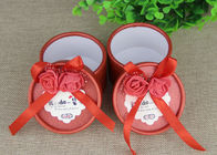 Round Red Ribbon Cardboard Box Packaging Cans Packaging For Wedding Candy Packaging