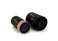 Black Color Round Paper Composite Cans Paper Canister With Window