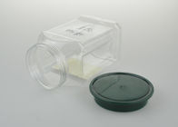 Green Lid Transparent Base Food Grade Material Mini Clear Pet Jars 410 Ml For Liquid
