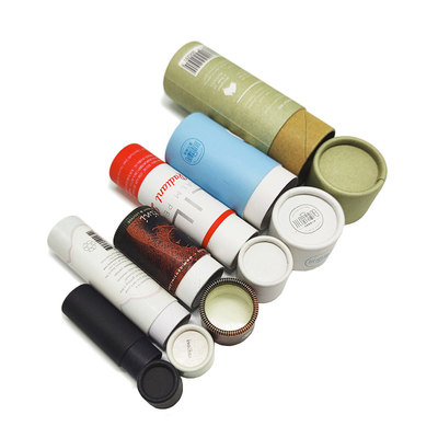 Eco Friendly Kraft Paper Cans Packaging Biodegradable Lip Balm Tubes