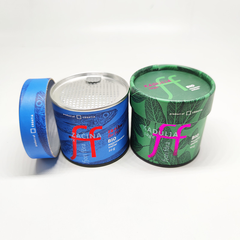 Custom Printing Paper Composite Cans Food Grade Round Tube Packaging