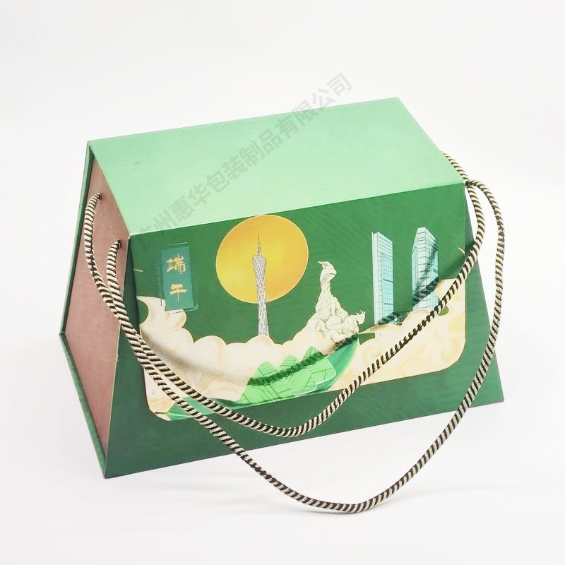 Custom Recycled Paper Gift Boxes Food Packaging Biscuit Moon Cake With Handle