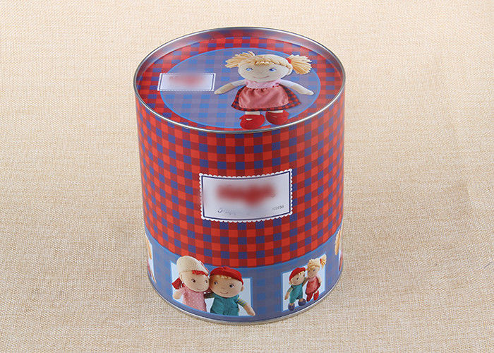 Custom Print Toy Gift Cardboard Paper Composite Can Packaging With Iron Lid