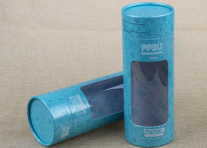 Column Shaped Food Composite Can Packaging Cardboard Paper Tube With Window