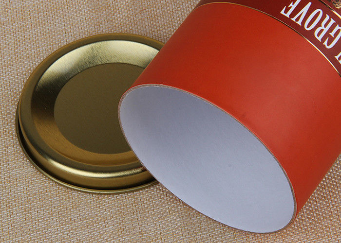 Recyclable Cylinder Red Paper Composite Cans Wine Can Packaging With Flat Lids