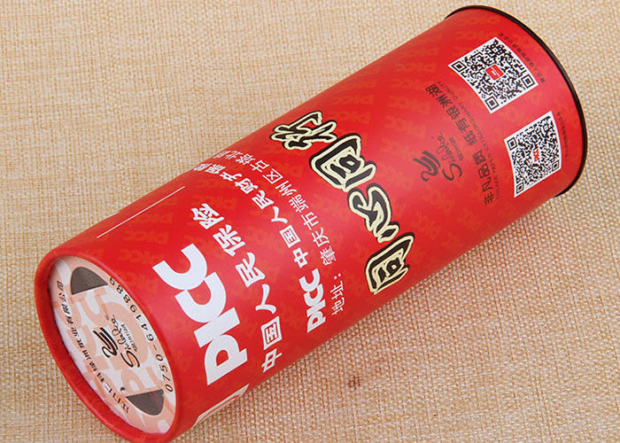 Red Customized Label Printing Paper Tube Packaging for Arts and Gifts