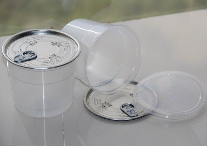 Cup shape transparent PP Can Easy Open End Plastic Tube for Dried food
