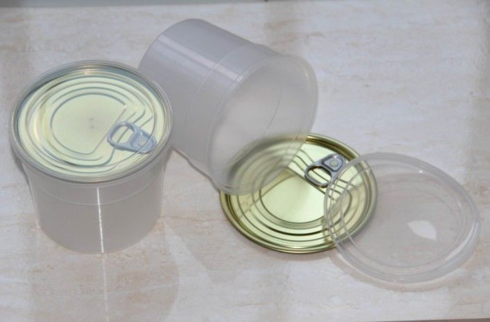 Non - toxic Food grade pp products PET Plastic Transparent Cap PP Can