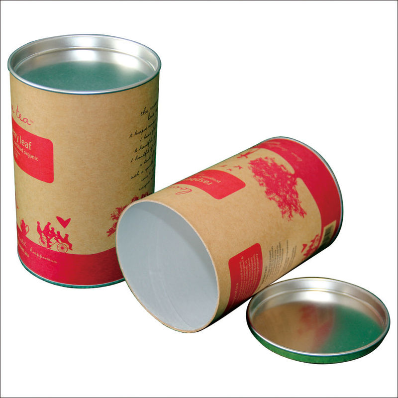 Paper  Composite Cans with Flat Metal Lid For Jeans , T - shirt , custom paper tubes