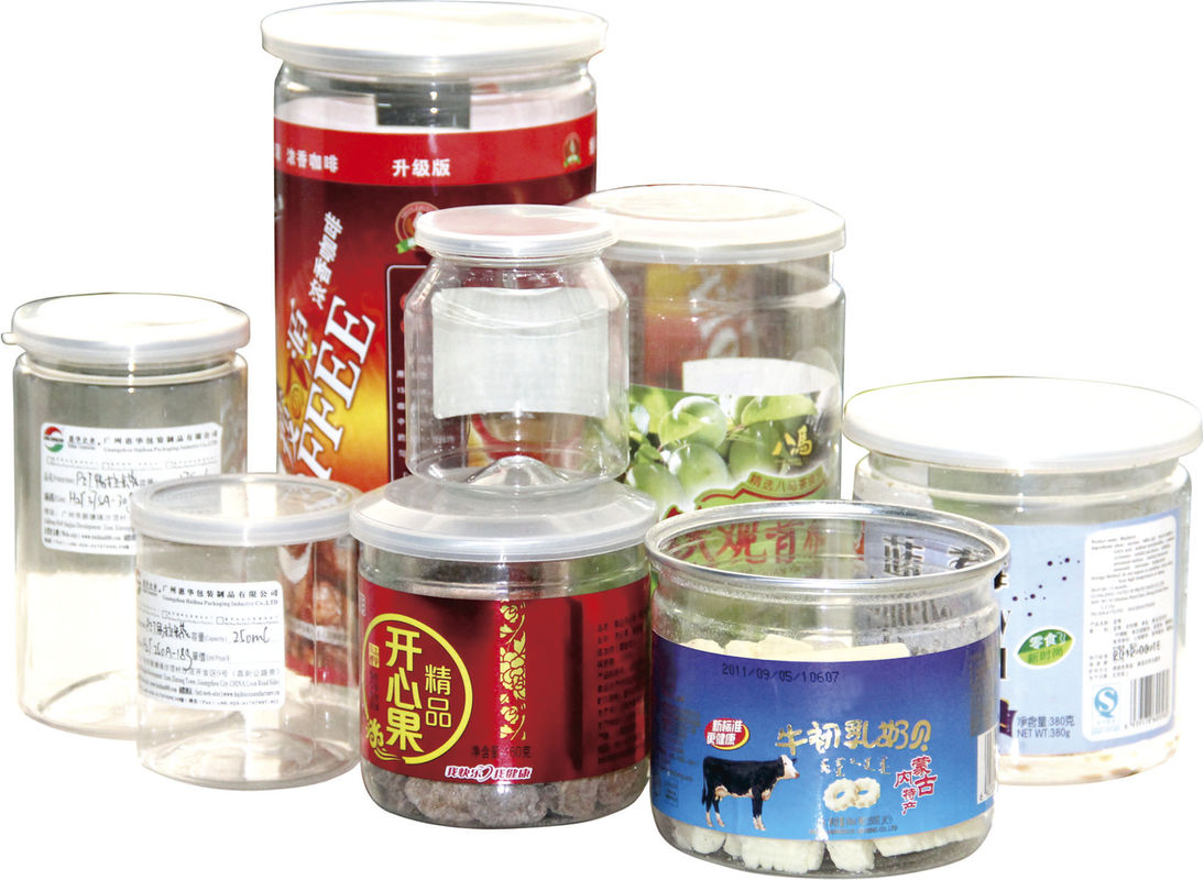 500ml ODM Labeling Clear Plastic Cylinder Food Grade Canned Tubes