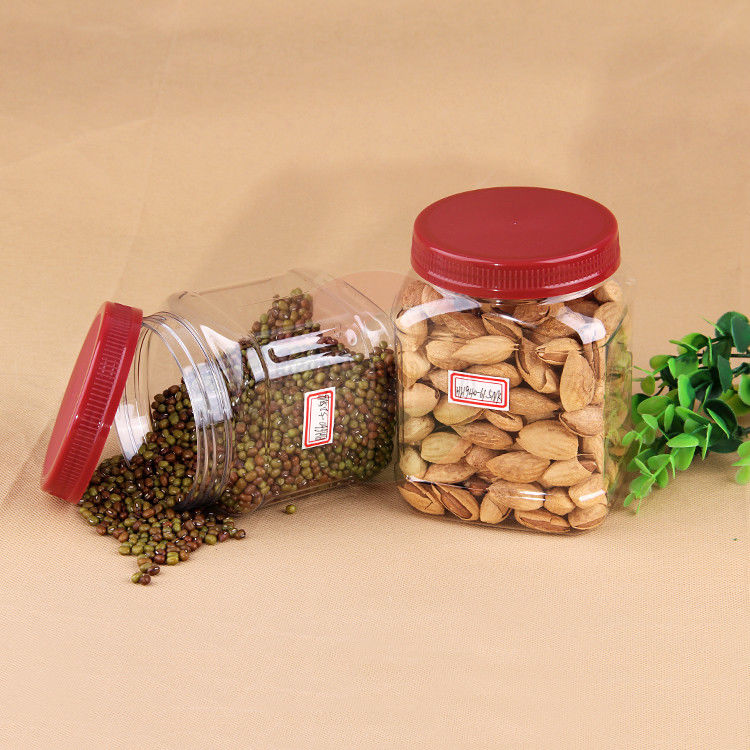 Eco Friendly 20oz Square Pet Jar For Nuts Packaging 660ml ISO 9001