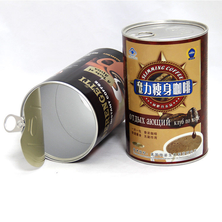 Cylinder Brown Paper Can Packaging for Instant Coffee / Milk Powder / Nuts OEM