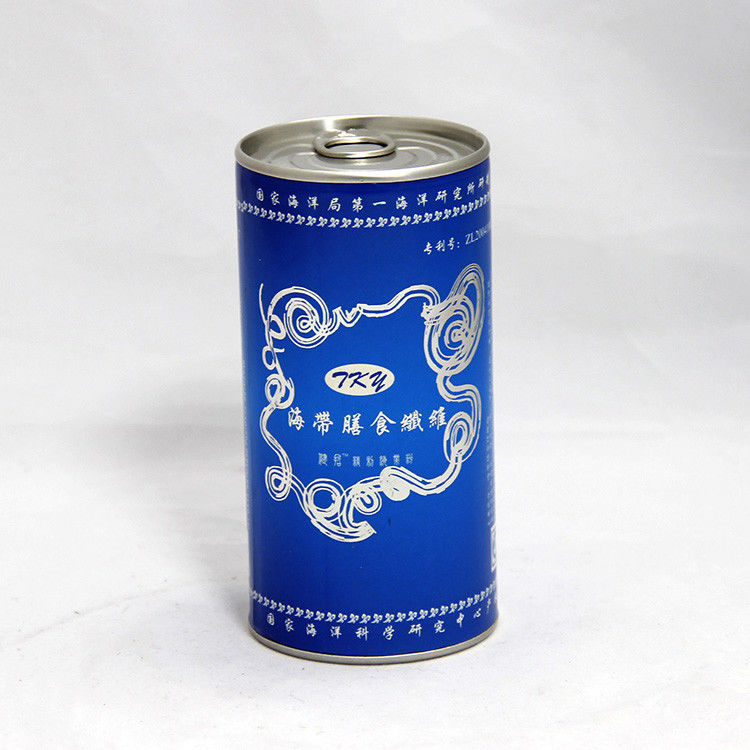 CMYK Blue Paper Composite Cans with Aluminium Easy Open Lid for Powder and Tea