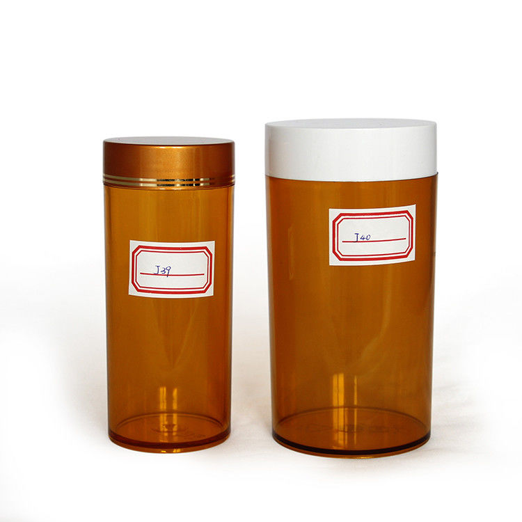 700ml Clear Plastic Cylinder Tubes , Golden PET Can With Screw Lid