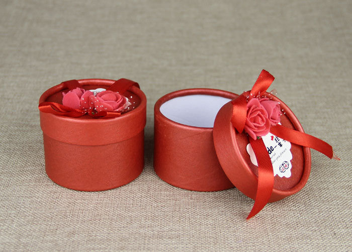 Red Mini Cardboard Paper Cans Packaging with Ribbon and Tag