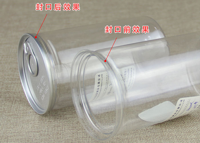 Customized Clear Plastic Cylinder Full Open , PET Plastic Cylinder Tube 65mm Diameter