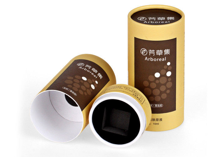 Cap Curving Paper Tube Packaging Eco-fridendly Yellow Print Fpr Herb Tea
